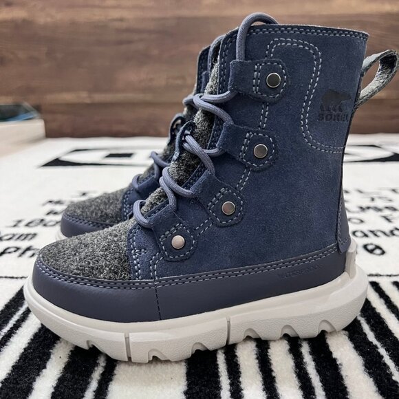 SOREL Kids' Explorer Waterproof Lace-Up Boot - India Ink Moonstone - Picture 1 of 8
